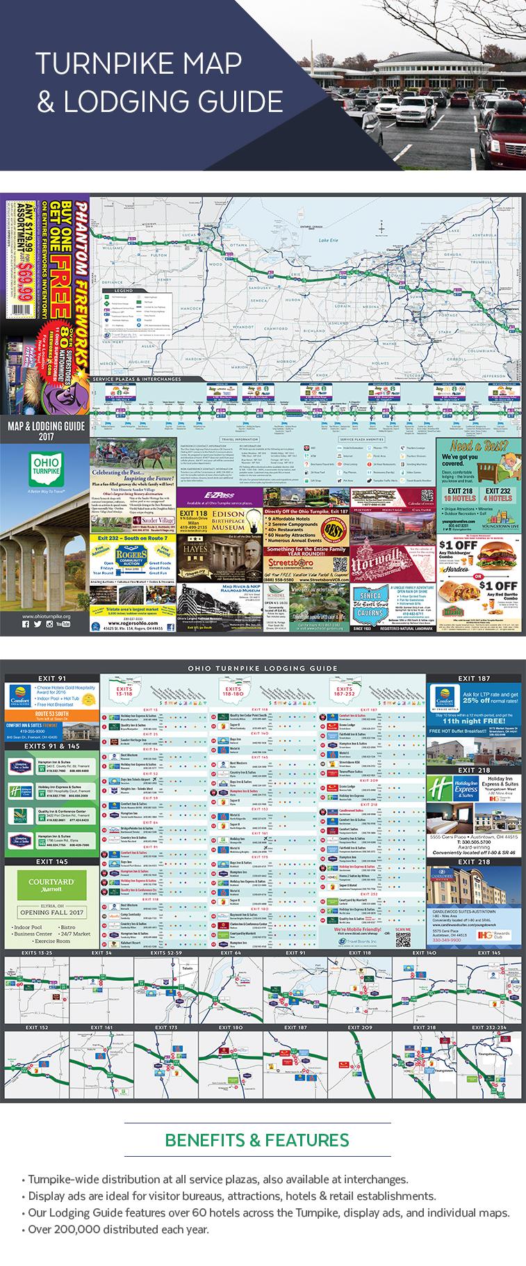 The Official Ohio Turnpike Map and Lodging Guide by Travel Boards